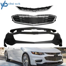 For 2016 2017 2018 Chevrolet Malibu Front Upper&Lower Grille+Front Bumper Cover