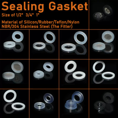 1/2'' 3/4'' 1'' Sealing Gasket Silicon Rubber PTFE Nylon NBR 304# Stainless Steel