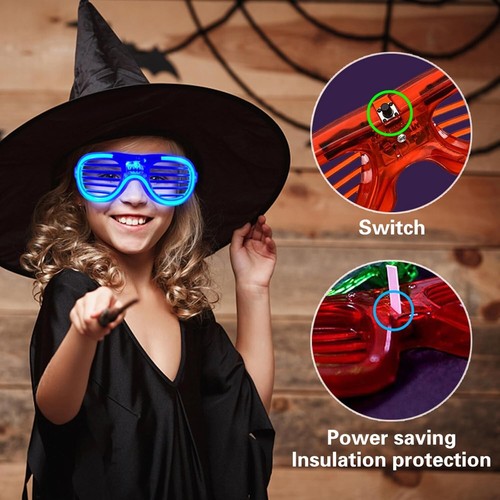 70 Packs LED Glasses 5 Neon Colors glow in the dark party supplies Favor for ... - Picture 10 of 10
