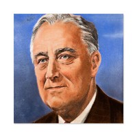 Timym PorträT Us-PräSident Franklin Roosevelt GroßEr Druck 61X61 Cm