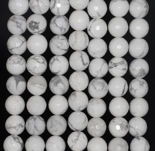 8 MM TÜRKIS HOWLITH EDELSTEIN FACETTIERT RUND LOSE PERLEN 7 ZOLL - Bild 4 von 4