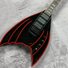Best-selling Bat Wing Shape ElectricGuitar 3 Pickups Black Color Solid Body Rock