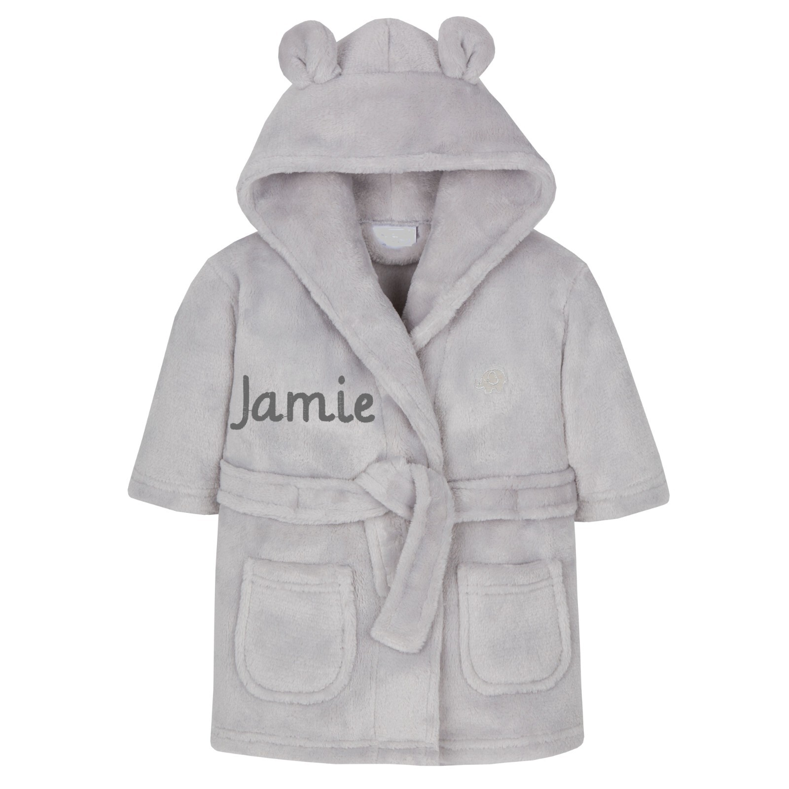 Personalised Embroidered Baby Robe Dressing Gown Hood Toddler Baby Gift Boy Girl