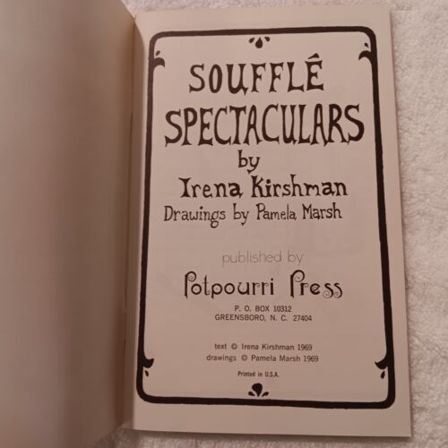 Souffle Spectaculars by Irene Chalmers Vintage 1977 Paperback Cookbook Recipes - Picture 3 of 7