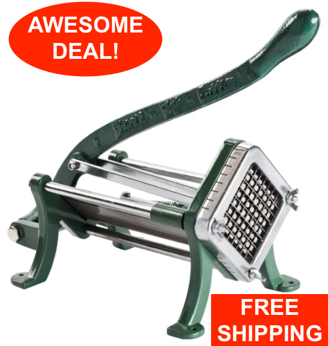 Fries Aardappelversnipperaar Cutter French Fry Cutter, Professionele Aardappelsnijder Roestvrij Staal met Blade Geweldig voor Aardappelen Wortelen Komkommers Aardappelversnipperaar (Kleur: Zilver, Maat: 7 10mm