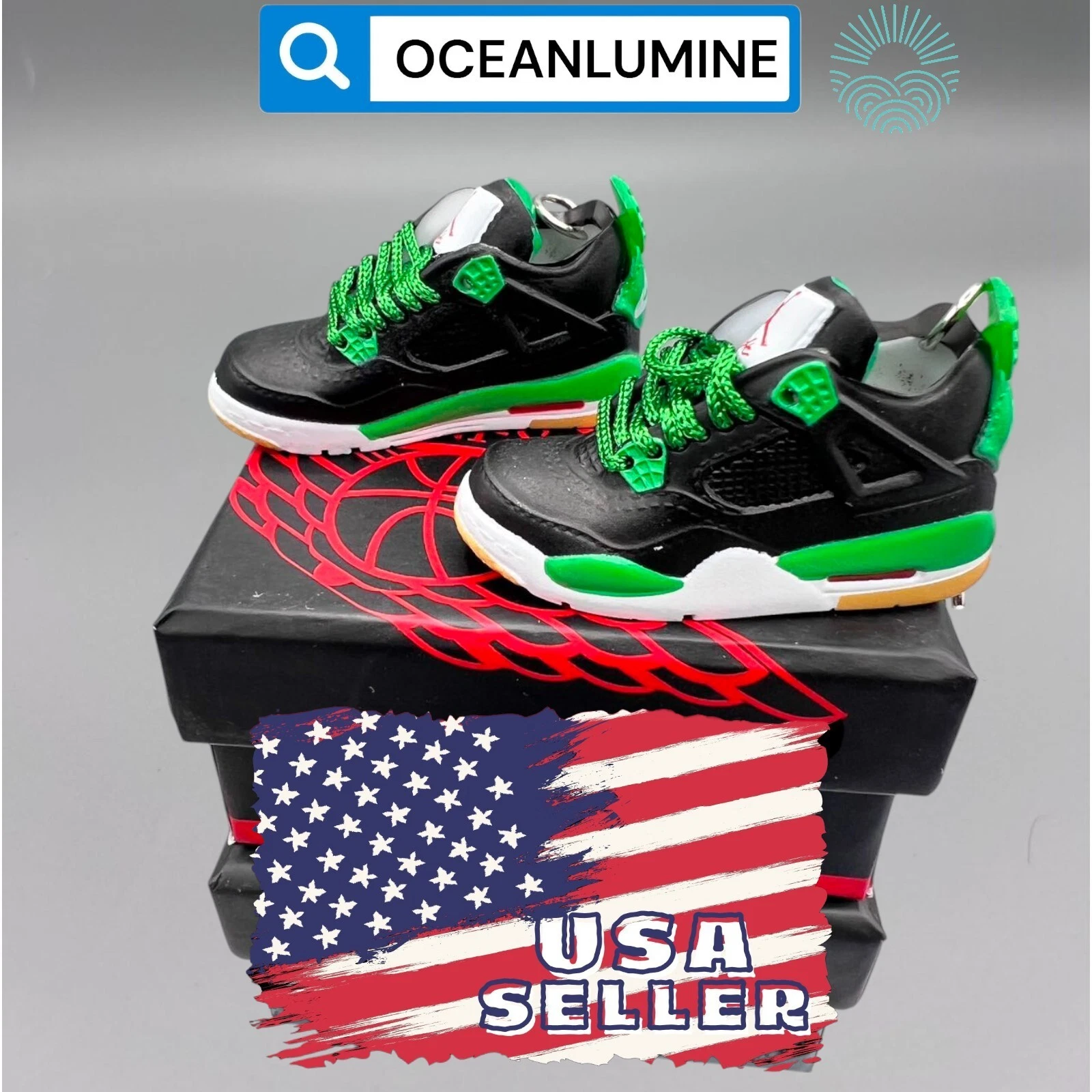 Porte clés Jordan 3D Mini Sneaker de la meilleure qualité, boîte à chaussures, boîte d'affichage option