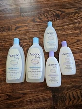 5 - Mix Lot Of Aveeno Baby Wash and Shampoo