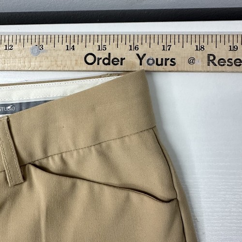 Express Design Studio Dress Pants Editor Mid Rise Womens 6 Brown Wide Leg - Picture 3 of 6