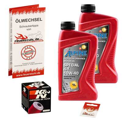 Honda VT 250 F (MC20) 88-90 K&N Ölfilter + ALPINE Öl 10w40 Ölwechselset