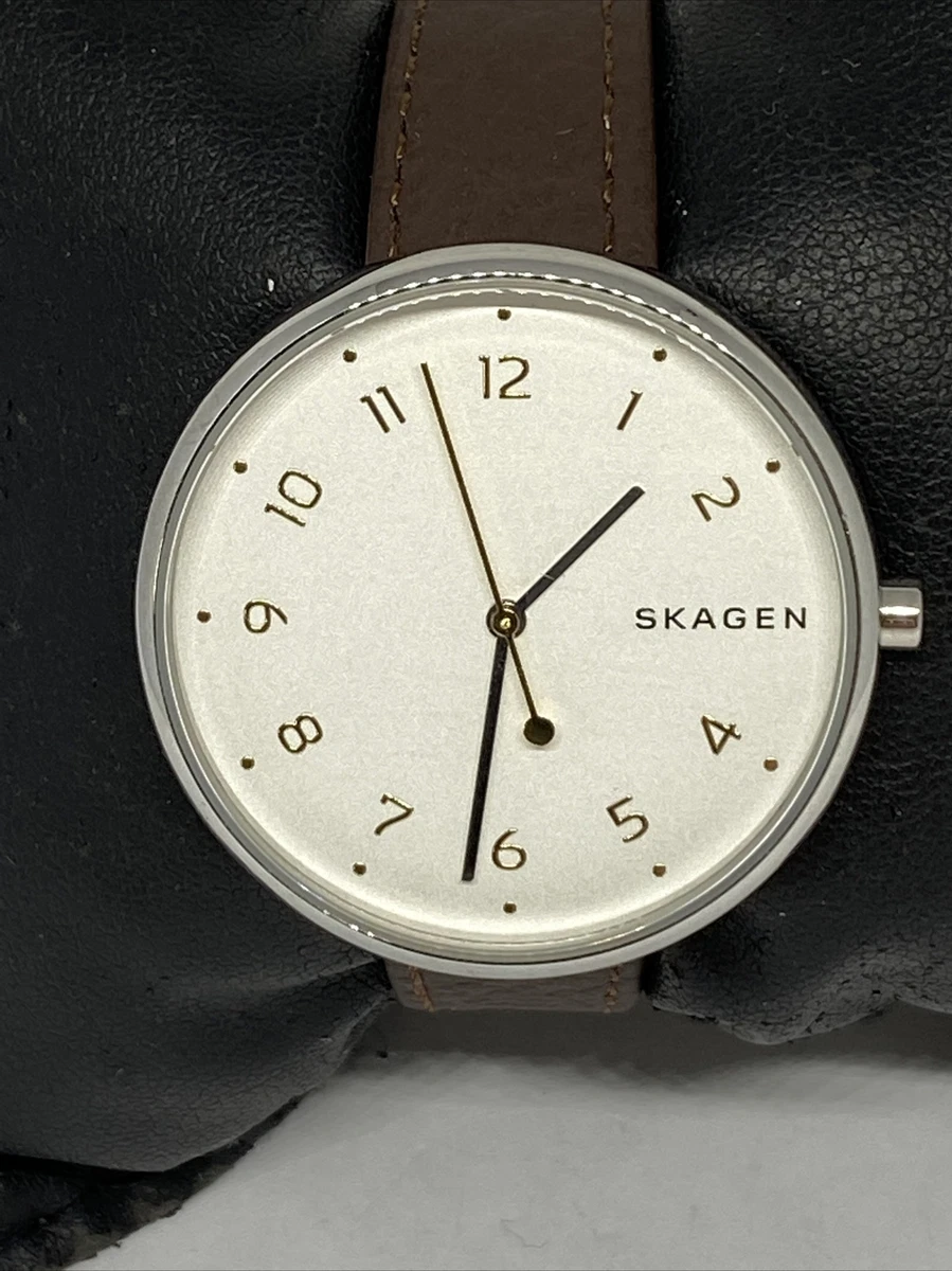 Skagen SKW2629 Women s Brown Leather White Analog Dial Quartz