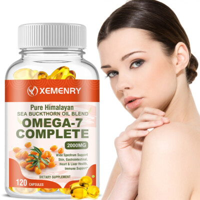 Omega-7 Complete 2000mg- Organic Sea Buckthorn Oil, Palmitoleic Acid- Anti-Aging