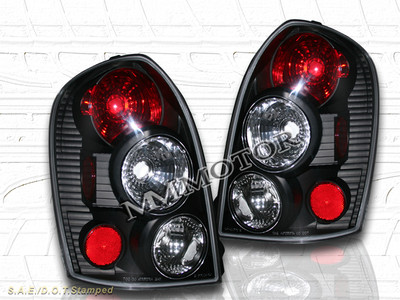 02 03 MAZDA PROTEGE-5 5 DR TAIL LIGHTS BLACK LEFT RIGHT REAR LAMPS ASSEMBLY
