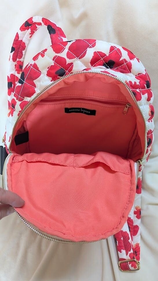 Nanette Lepore Backpack Purse Mini Washable Quilted Floral  display picture 2