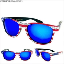 Classic 80's Retro PATRIOTIC SUN GLASSES SHADES US USA American Flag Star Stripe