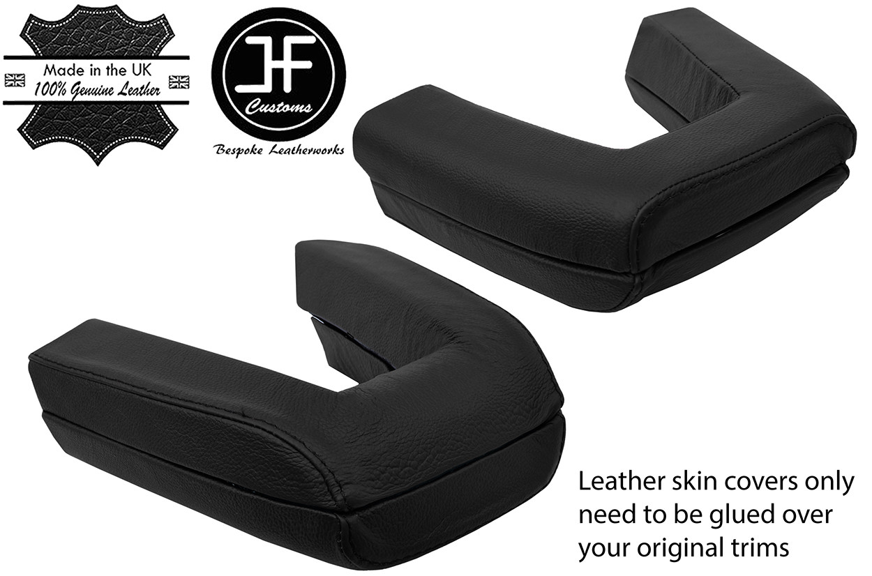 BLACK REAL LEATHER ROLL OVER BAR COVERS FITS BMW Z4 E85 ROADSTER 2003