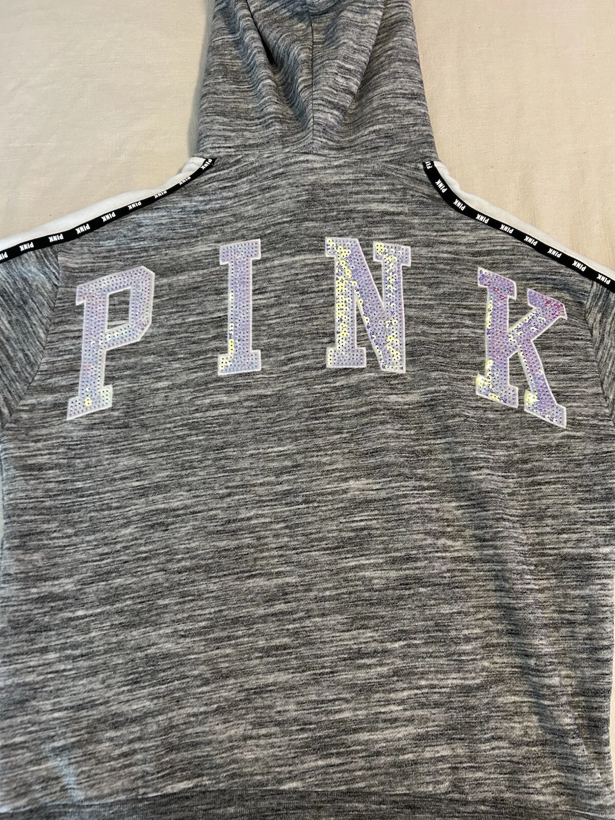 UNDERCOVER Felpa con cappuccio e zip intera Victorias Secret ROSA BLING SLOUCHY PELLICCIA SINTETICA TAGLIA SMALL