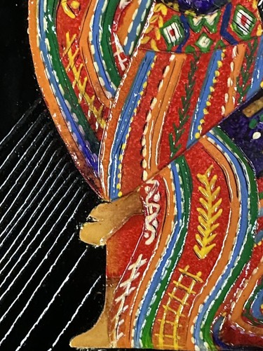 Quadro arte popolare guatemalteca fatto a mano su legno - firmato Joyabaj Guate - Foto 3 di 9