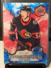 2021-22 UD Ice OLLE ALSING Premieres Rookie RED Acetate SP #/399 💎💎💎