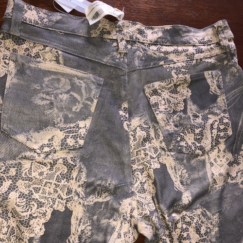 ZUCCHERO GRAY AND CREAM LACE DESIGN TROUSER JEANS - SIZE 12 / 40 ORIGINALLY £160 - Picture 4 of 12