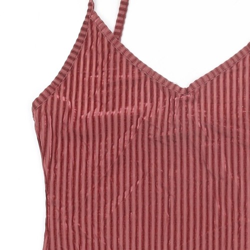 FOREVER 21 Mujer Rosa Rayas Poliéster Body Una Pieza Talla L A Presión - Imagen 8 de 10
