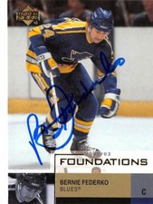 Bernie Federko autographed hockey card 2002 Upper Deck Foundation #83 (Blues)