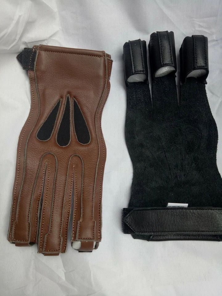 GUANTE DE CUERO TRADICIONAL TIRO CON ARCO GUANTE DE ALTA CALIDAD 100% CUERO REAL Foto 2 de 4