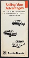 AUSTIN MORRIS Car Salesman's Fact Guide c1972 CONFIDENTIAL #MC17 1800/2200 ++