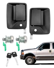 Exterior Door Handle w/ Lock Cylinders & Keys For 99-16 Ford F250 F350 F450 F550