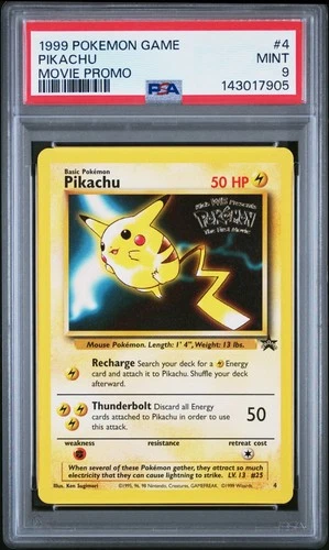 1999 POKEMON GAME MOVIE PROMO #4 PIKACHU PSA 9 Fresh Slab Free Shipping