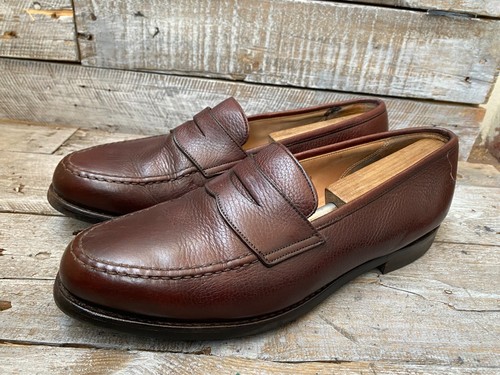 Crockett and Jones Boston Penny-Halbschuhe kieselfarben braun Größe UK 10 US 11