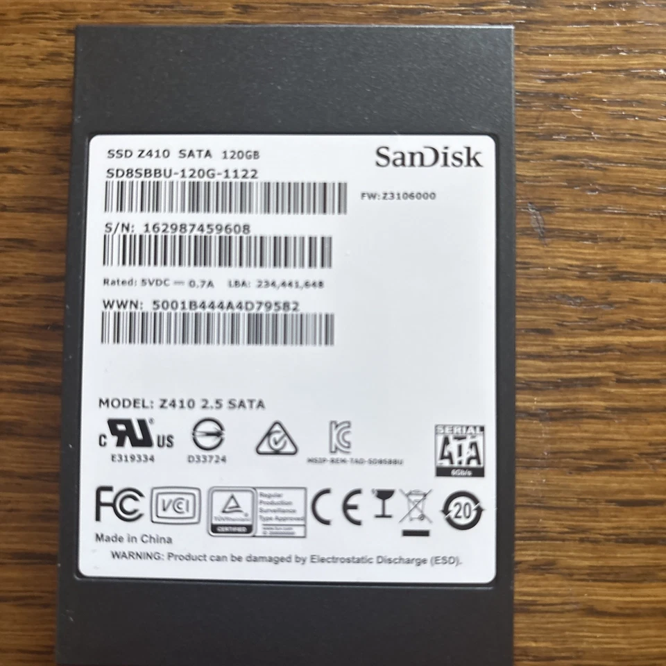 SanDisk Z410 SD8SBBU-120G-1122 SSD TLC 2.5" Festplatte 120 GB SATA III - Bild 2 von 2