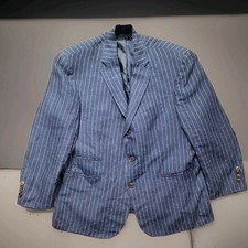 JOS A. BANK 1905 Premium Italian Linen Blazer 46s Blue Striped