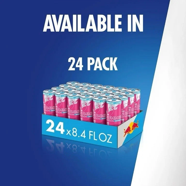 (24 Pack) Red Bull Summer Edition Sugar Free White Peach Energy Drink, 8.4 Oz - Image 2 of 4