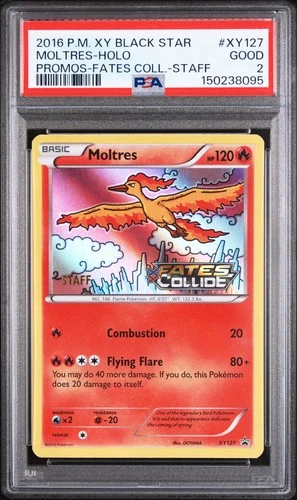 PSA 2 2016 Pokemon XY XY127 Black Star Promo Moltres Fates Collide Prerelease