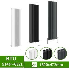 Vertical Designer Radiator Oval Column Tall Upright Central Heating Radiators UK