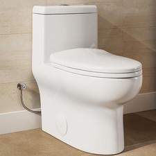 HOROW Elongated One Piece Toilet Dual Flush / Single Flush with Soft Close Seat