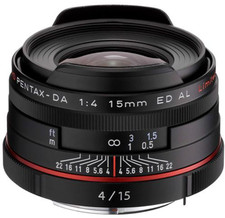 PENTAX HD PENTAX-DA 15mm F4 ED AL Limited Black Ultra-Wide-Angle Lens K Mount