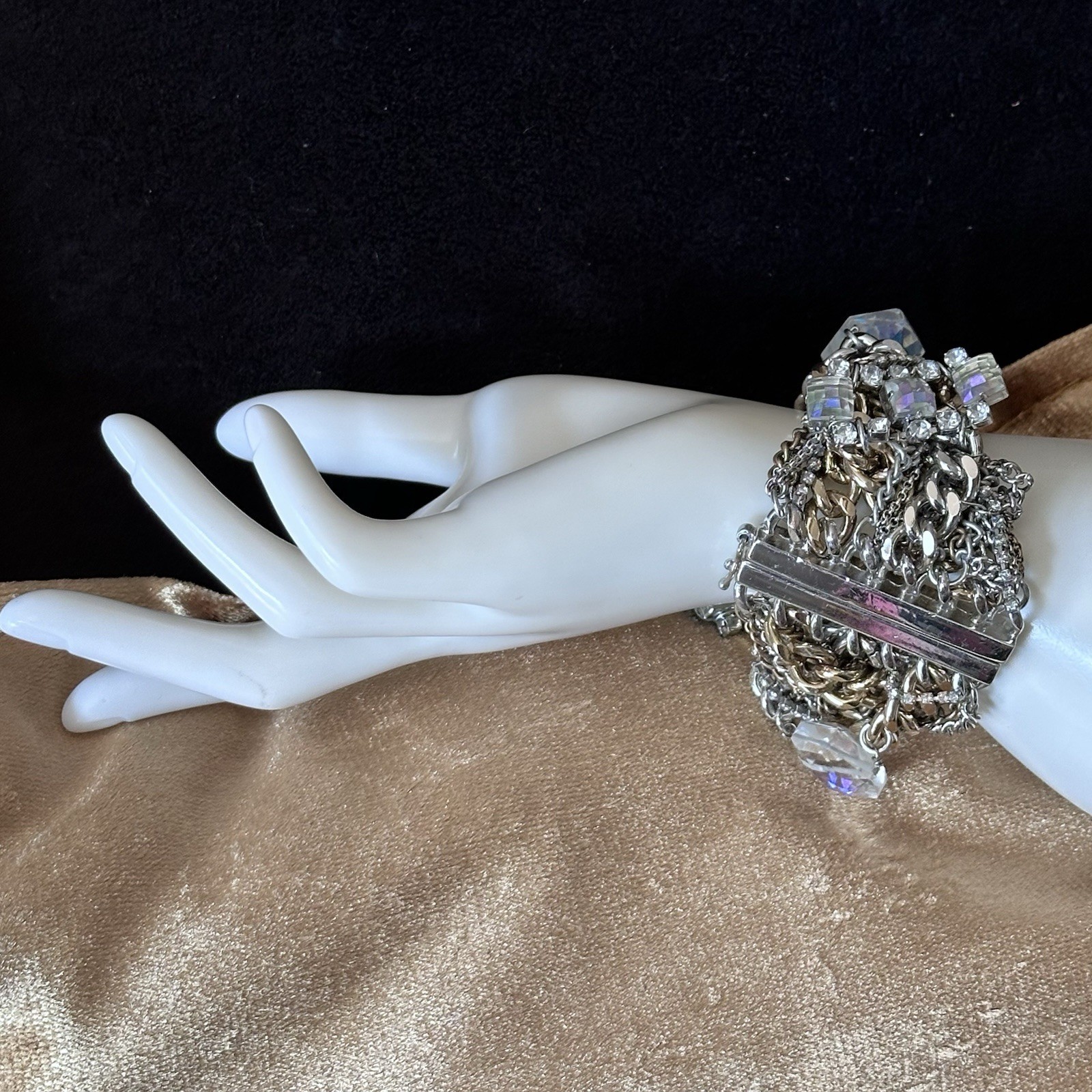 Handmade Bracelet Statement Multi Strand Chain Re… - image 3