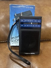Vintage Realistic 12-724 Am/FM Pocket Radio w/Wrist Strap Earpiece Box