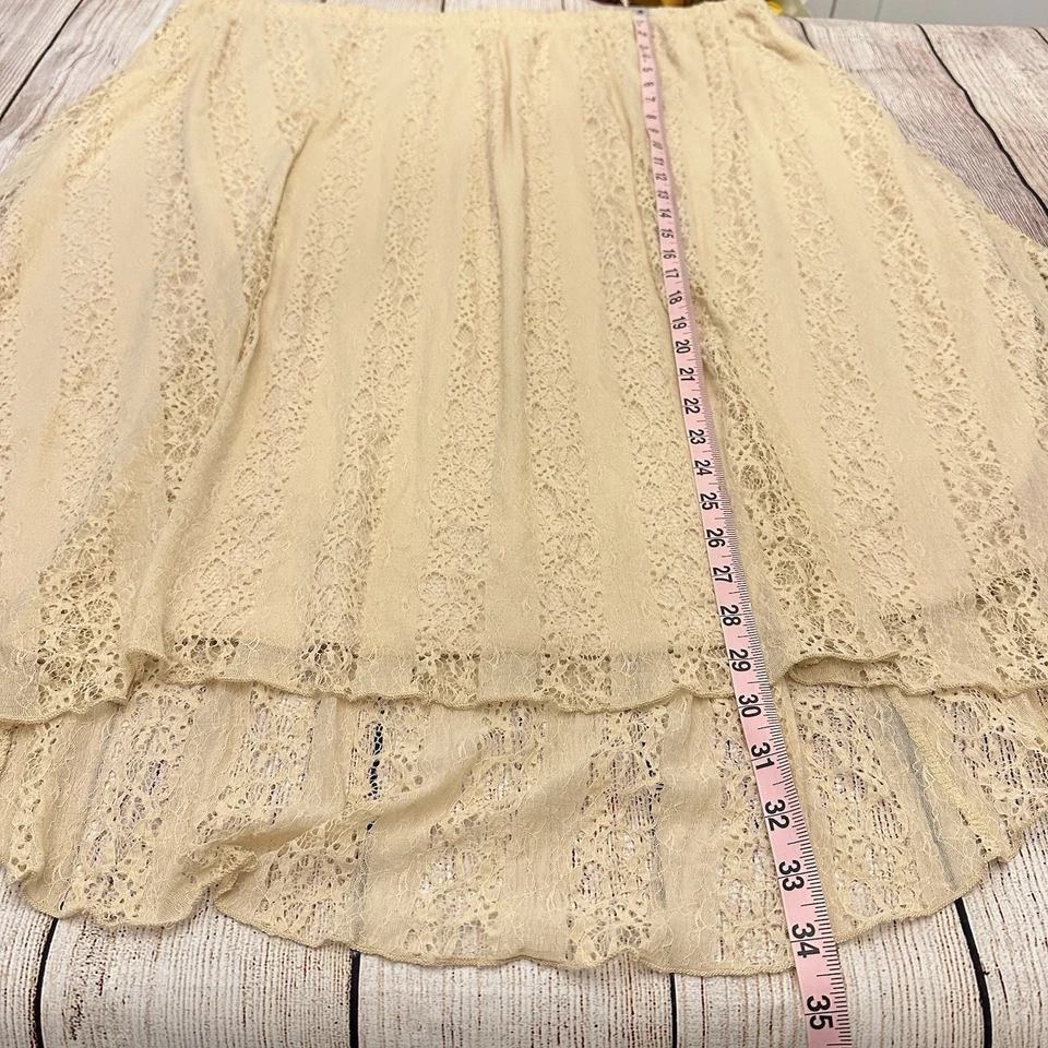 复古高低奶油色蕾丝裙尺寸 3X 西波西米亚仙女浪漫女性 — 第 2/4 张图片