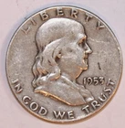 1953-S Franklin Half Dollar - 90% Silver - Circulated - Fine - #2863EB