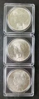 1922, 1923, and 1925 $1 Peace Silver Dollars in Plastic Holders