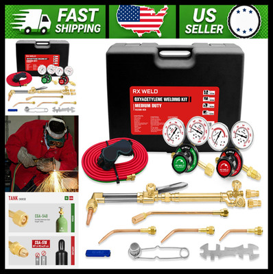 RX WELD Medium Duty Oxy Acetylene Torch Kit Cutting Welding Brazing Heating