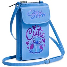 Disney Borsa Tracolla Stitch - Borsetta Porta Cellulare Portafoglio Tracolla Reg