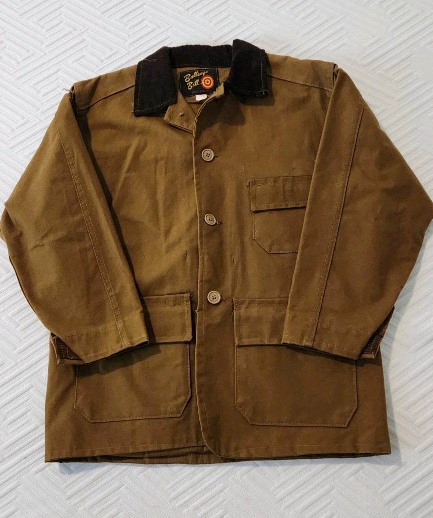 VINTAGE Bullseye Bill Jacket Mens L? Brown Duck Hunting Tan Chore