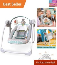 Compact 6-Speed Automatic Baby Swing with Soothing Melodies  Toys - 0-9