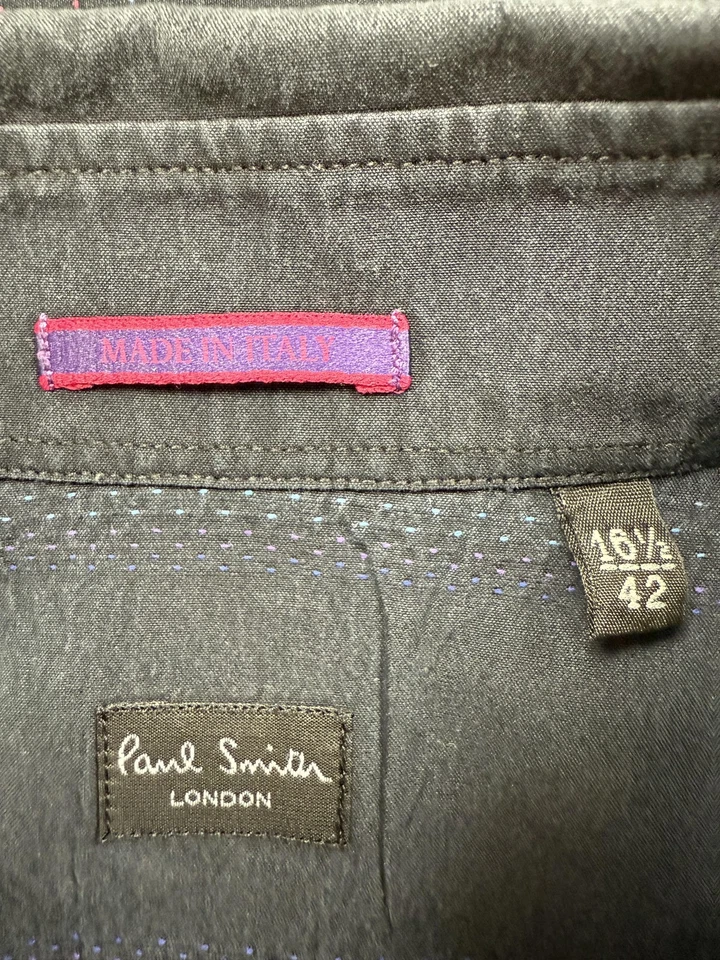 Camisa Paul Smith London Para Hombre 16.5 42 Rayas Carbón Hecha en Italia Manga Larga Foto 2 de 4