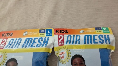32 Degrees Cool 2-Pack Air Mesh Long Sleeve Crew Neck Shirts Kids Size S - Picture 3 of 11