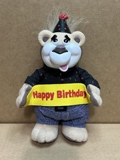 1999 Happy Birthday Bubba Talking 8  Plush Bear Rubber Face-Works