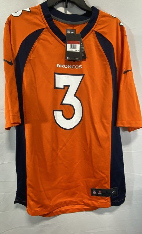 NWT Nike NFL Denver Broncos Russell Wilson #3 Orange On Field Jersey Men's Sz L